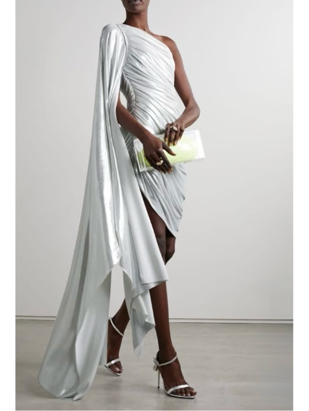 Tom Ford Padlock 105 Silver leather heeled Sandals Sz 37